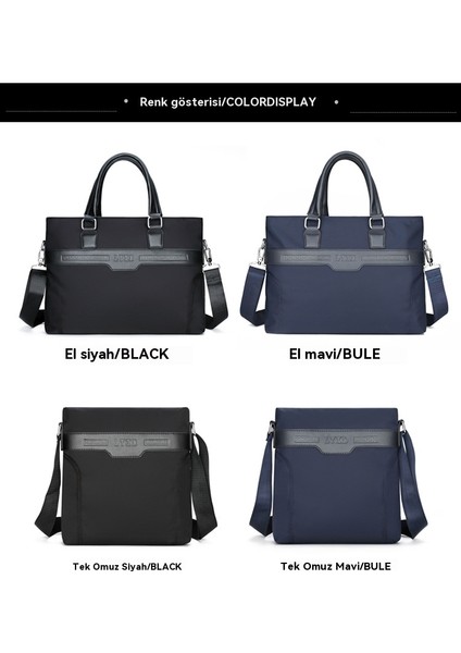 Tuval Taşınabilir Evrak Çantası Erkek Çantası Omuz Çantası Crossbody Çanta Belge Ofis Çantası (Yurt Dışından)