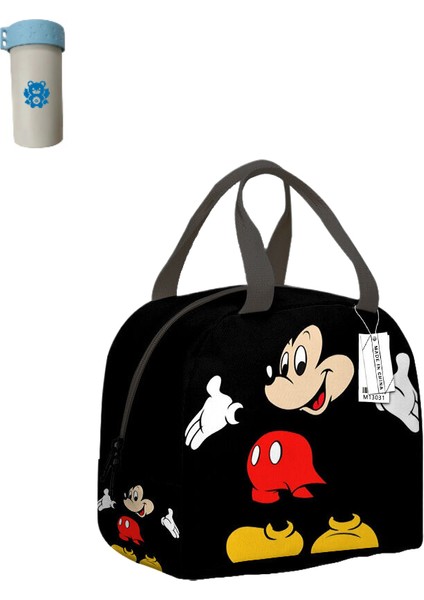 Disney Mickey Mouse Öğle Yemeği Çantası Karikatür Minnie Mouse Büyük Kapasiteli Su Geçirmez Yalıtımlı Çanta Çocuk Gıda Saklama Kutusu (Yurt Dışından)