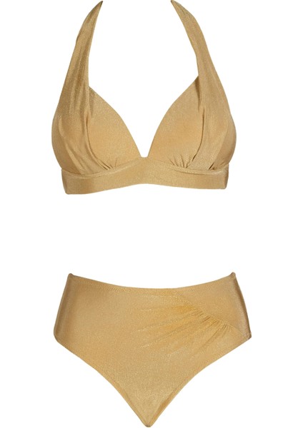 Kadın Yarım Dolgulu Hardal Bikini Takımı