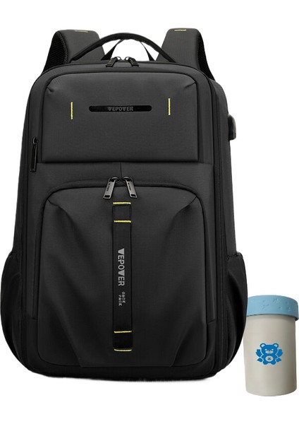 Moda Iş Hafif Sırt Çantası USB Kablosu Laptop Çantası (Yurt Dışından)