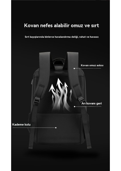 Moda Iş Hafif Sırt Çantası USB Kablosu Laptop Çantası (Yurt Dışından) modelleri