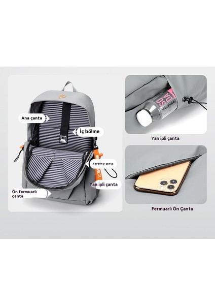 Erkek Basit Rahat Iş Bilgisayar Çantası Moda USB Şarj Açık Hava Seyahati Sırt Çantası (Yurt Dışından) modelleri