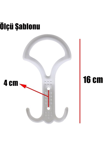 Noktalı Portmanto Vestiyer Duvar Askısı Metal Dolap Elbise Askılığı Askılık Beyaz 5 Adet