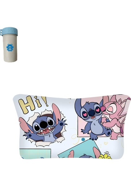 Disney Stitch Bayan Kozmetik Çantası Kız Karikatür Sevimli Baskı Seyahat Makyaj Tuvalet Malzemeleri Taşınabilir (Yurt Dışından)