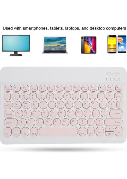 Casper Via S40-A 10.36" Uyumlu Kablosuz Bluetooth Şarj Edilebilir Yuvarlak Tuşlu Klavye - Pembe