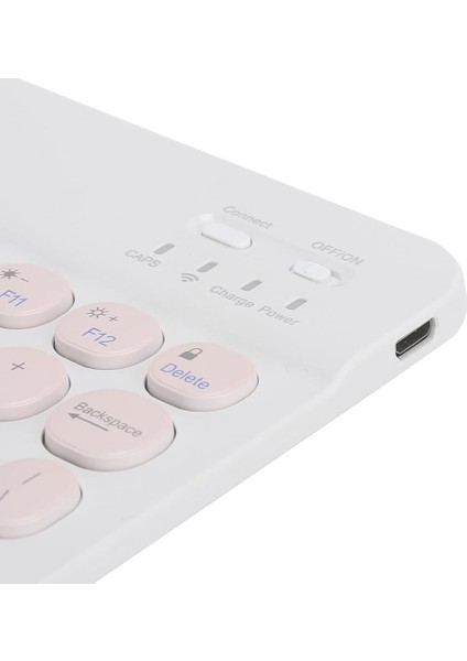 Casper Via S40-A 10.36" Uyumlu Kablosuz Bluetooth Şarj Edilebilir Yuvarlak Tuşlu Klavye - Pembe