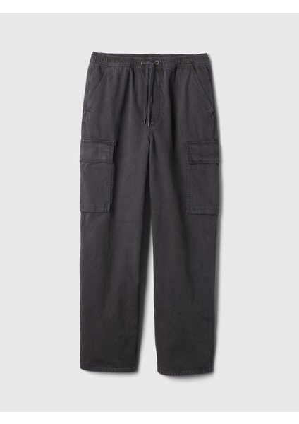 Erkek Lacivert Baggy Kargo Jean Pantolon