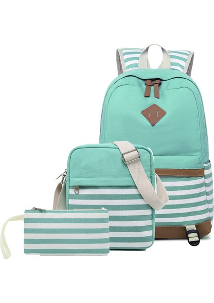 Kız Ortaokul Lise Su Geçirmez Büyük Kapasiteli Öğrenci Okul Çantası Üç Parçalı Set/üniversite Öğrencisi Moda Rahat Sırt Çantası D515 (Yurt Dışından)