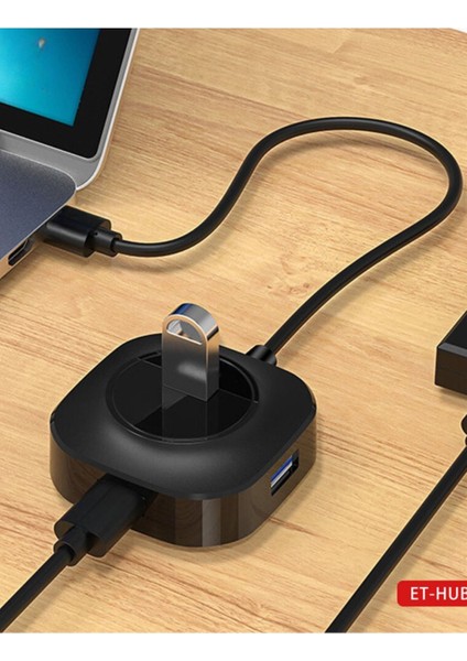 HUB06 Tak Çalıştır 4 Adet USB 2.0 Çıkışlı USB Çoklayıcı - Siyah