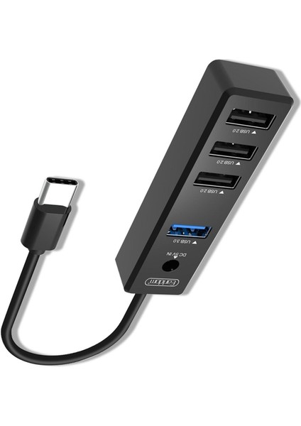 HUB08 Tak Çalıştır 3 Adet USB 2.0 ve 1 Adet USB 3.0 Çıkışlı USB Çoklayıcı - Siyah