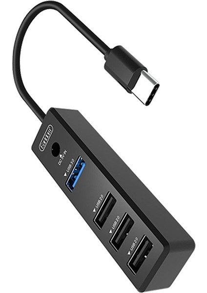 HUB08 Tak Çalıştır 3 Adet USB 2.0 ve 1 Adet USB 3.0 Çıkışlı USB Çoklayıcı - Siyah