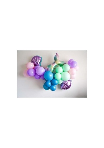 Deniz Kızı Doğum Günü Konsepti Balon Zinciri Rakam Balon ve Harf Balon Seçimli modelleri