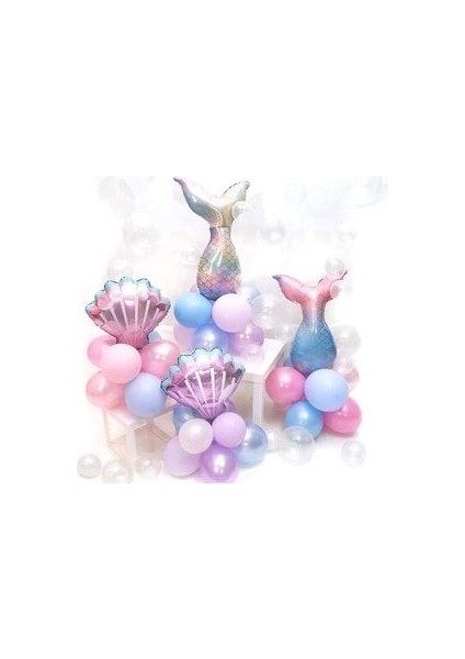 1 Yaş Rakam Balonlu Deniz Kızı Kuyruğu Karşılama Seti Gökkuşağı Rakam Balon Balık Kuyruğu fırsatları