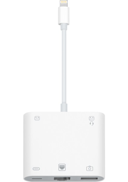 iPhone iPad Lightning Live Converter USB Ethernet Şarj Girişli Kulaklık Hub Çevirici S-330