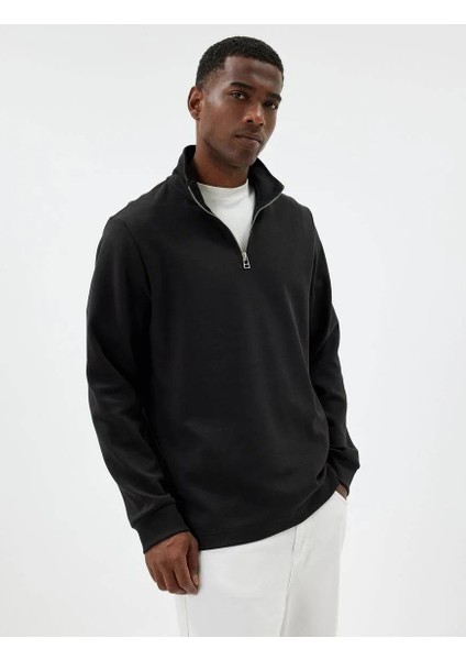 5WAM70090MK Koton Erkek Sweat Siyah fırsatları