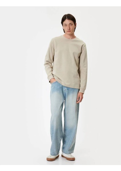 5WAM70095MK Koton Erkek Sweat Bej fiyatları