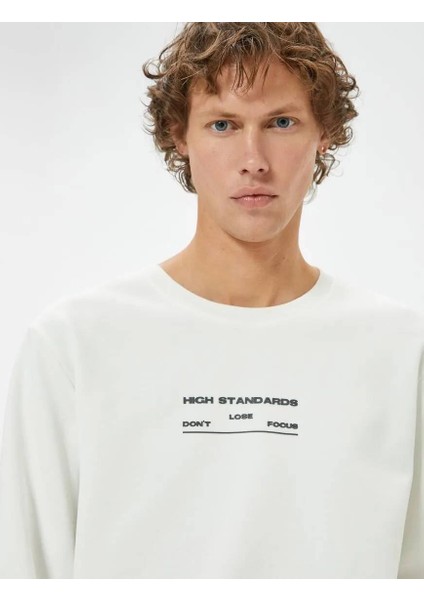 5WAM70094MK Koton Erkek Sweat Beyaz fiyatları