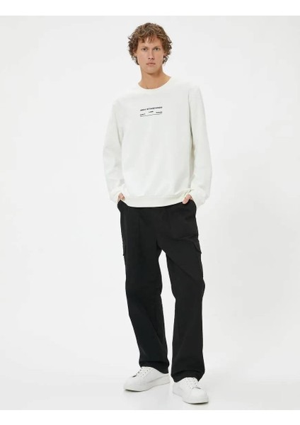 5WAM70094MK Koton Erkek Sweat Beyaz modelleri