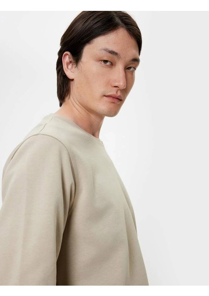 5WAM70095MK Koton Erkek Sweat Bej
