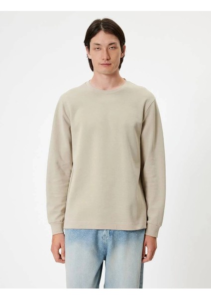 5WAM70095MK Koton Erkek Sweat Bej modelleri