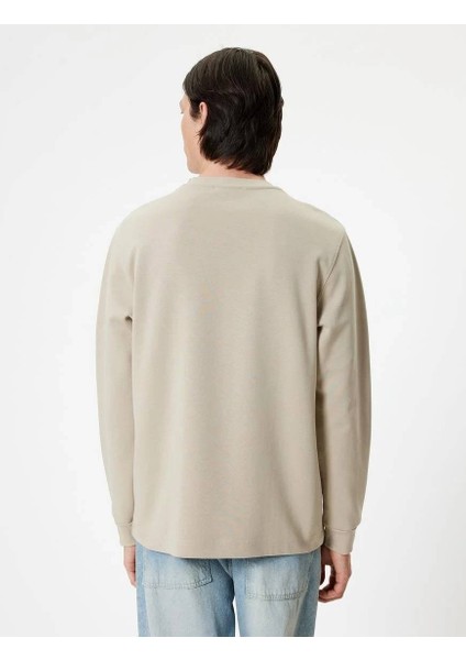 5WAM70095MK Koton Erkek Sweat Bej fırsatları