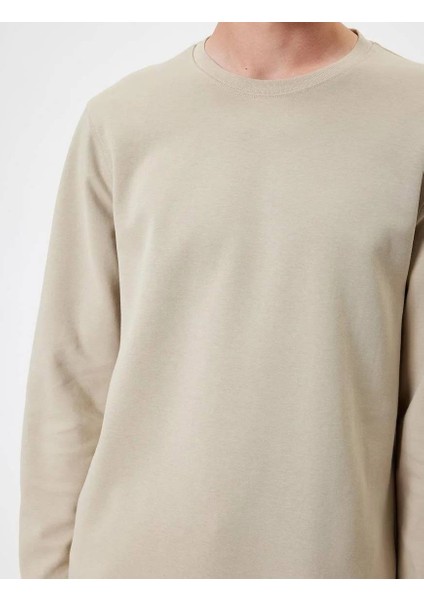 5WAM70095MK Koton Erkek Sweat Bej indirimleri