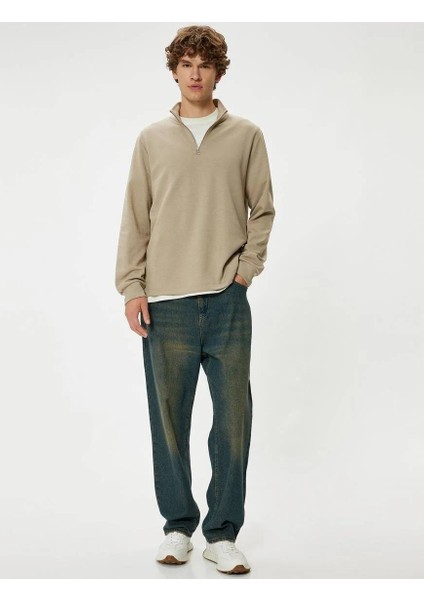 5WAM70090MK Koton Erkek Sweat Bej fiyatları