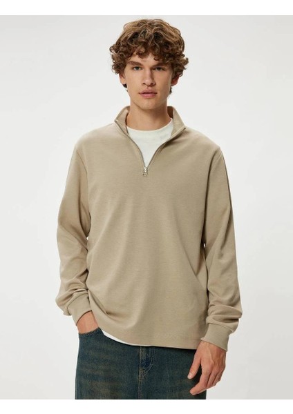 5WAM70090MK Koton Erkek Sweat Bej modelleri