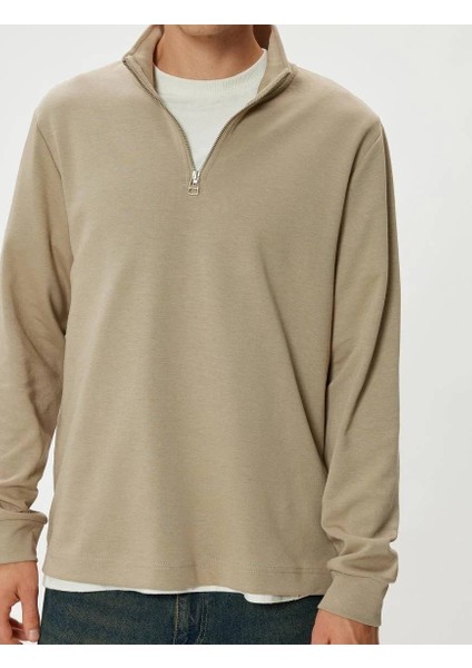 5WAM70090MK Koton Erkek Sweat Bej indirimleri