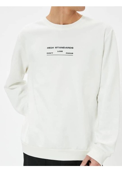 5WAM70094MK Koton Erkek Sweat Beyaz indirimleri