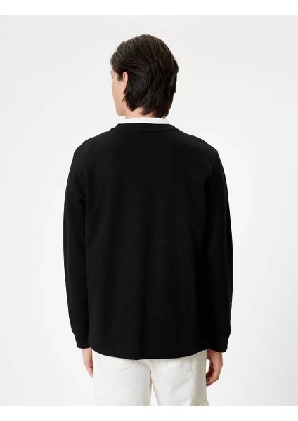 5WAM70095MK Koton Erkek Sweat Siyah