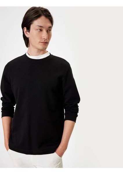5WAM70095MK Koton Erkek Sweat Siyah fiyatları