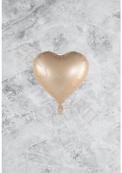 Kum Beji Renk Kalp Folyo Balon 45 Cm 1 Adet