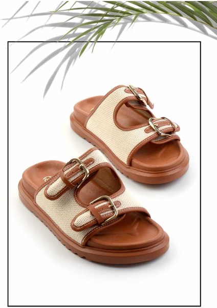 Bej Hasır Kadın Terlik K04545005128