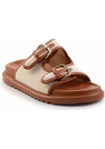 Bej Hasır Kadın Terlik Yumuşak Tekstil Malzeme ile Konforlu Kullanım için İdeal modelleri