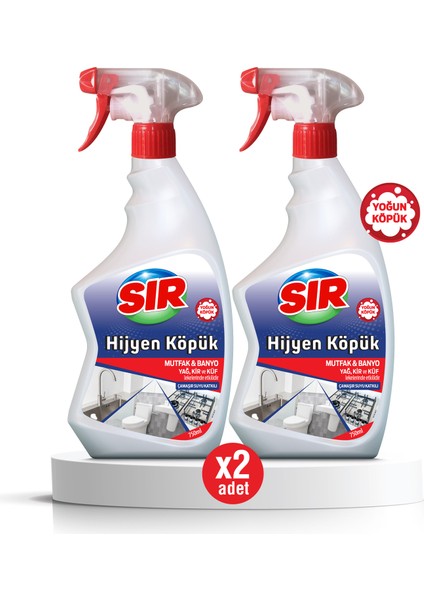 Hijyen Köpük Mutfak & Banyo Çamaşır Suyu Katkılı 750 ml 2'li