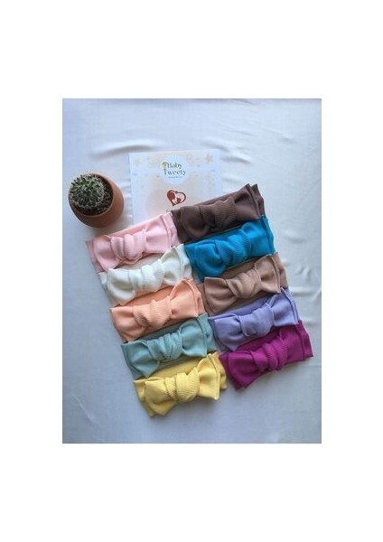 10'lu Kombin El Yapımı Ribana Kız Bebek Bandana