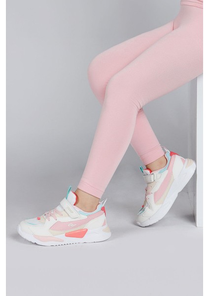 30058 Bej - Pembe - Mint Kız Çocuk Sneaker Günlük Spor Ayakkabı