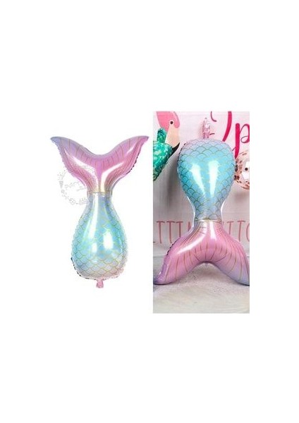 Deniz Kızı Balon 7li Set ( Denizkızı Deniz Kabuğu Rakam Balon ve Pullu Şeffaf Balon Buketi ) modelleri