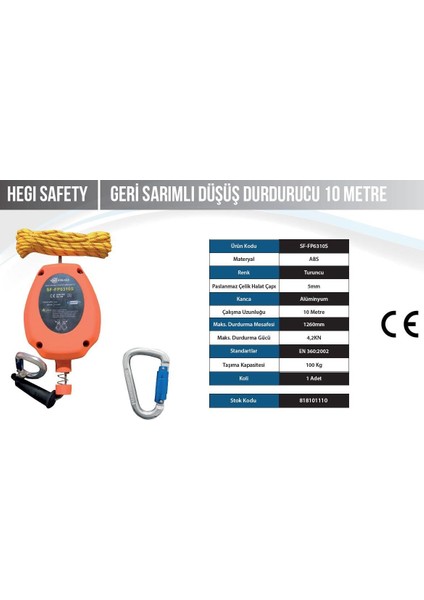 Hegı Gerı Sarımlı Düsüs Durdurucu 10 mt fiyatları