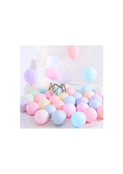 Makaron Balon 50 Adet Karışık Renk Soft Pastel Balon