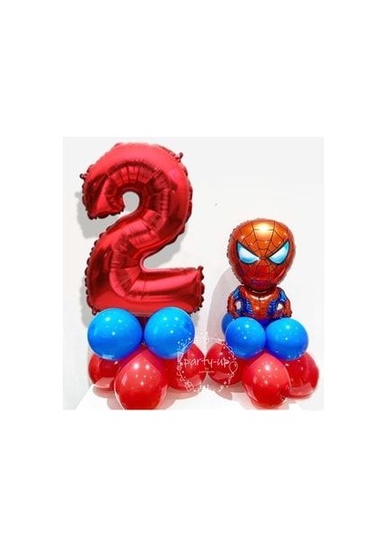 Örümcek Adam Balon Karşılama Seti Rakam Balon Spiderman Balon