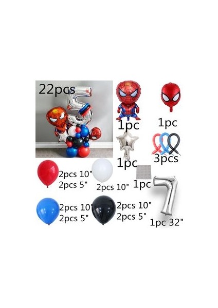 Örümcek Adam Spiderman Gümüş Gri Rakam Balon Karşılama Seti fiyatları