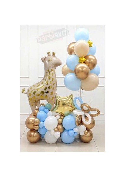 Hayvan Folyo Balonlu Karşılama Seti Safari Balon Seti(Ayı/ceylan/tavşan/unicorn)