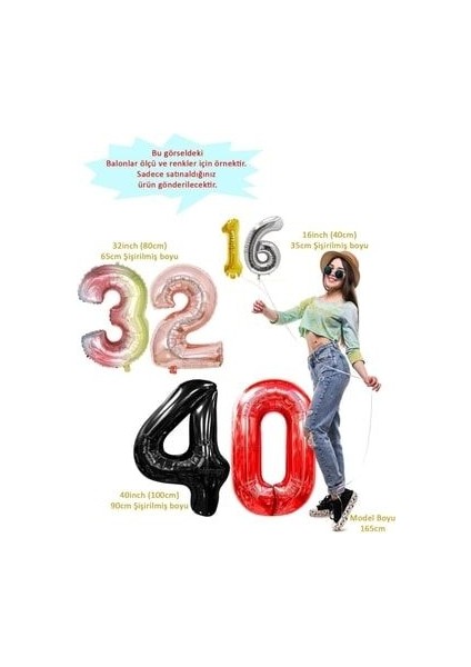 Gökkuşağı Folyo Balon Rakam Balon Helyum Balon 76 Cm Gökkuşağı Rengi fiyatları