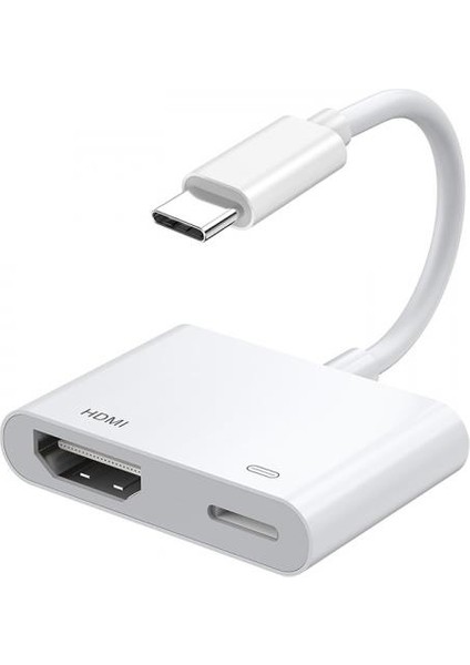 Type C To 1x Type C ve 1x 4K Hdmi Girişli Çevirici Adaptör. Iphone 15,macbook Uyumlu Hdmi Çevirici