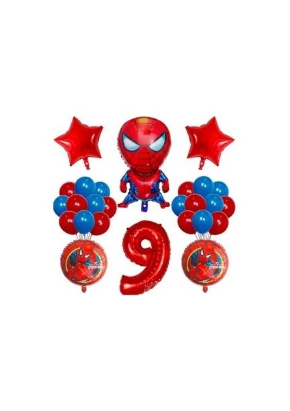 Spiderman Rakamlı Balon Seti Örümcek Adam Temalı Balon Seti