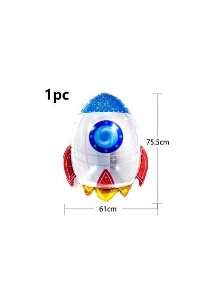 Astronot Roket Uzay Temalı 5 Yaş Mavi Rakamlı Balon Seti fırsatları