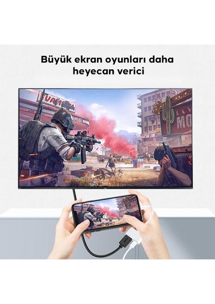 Type C To 1x Type C ve 1x 4K Hdmi Girişli Çevirici Adaptör. Iphone 15,macbook Uyumlu Hdmi Çevirici