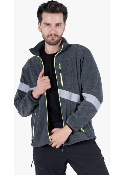 OWL Neon Sarı Fermuarlı Reflektörlü Polar